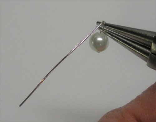 Judy Larson's Two Ways to Make Simple Loops - , Findings & Components, Toggles & Clasps, Earwire & Headpin, Loops, Wire Loop, Wrapped Wire Loop, Use your fingers to push the wire up over 